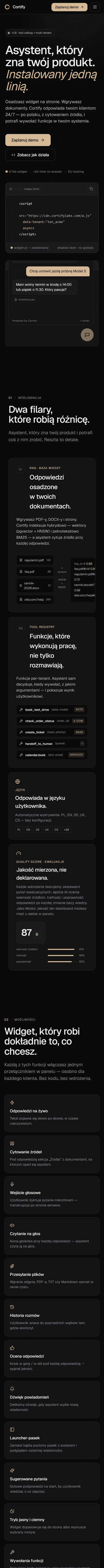 Pełna strona Cortify Labs na telefonie